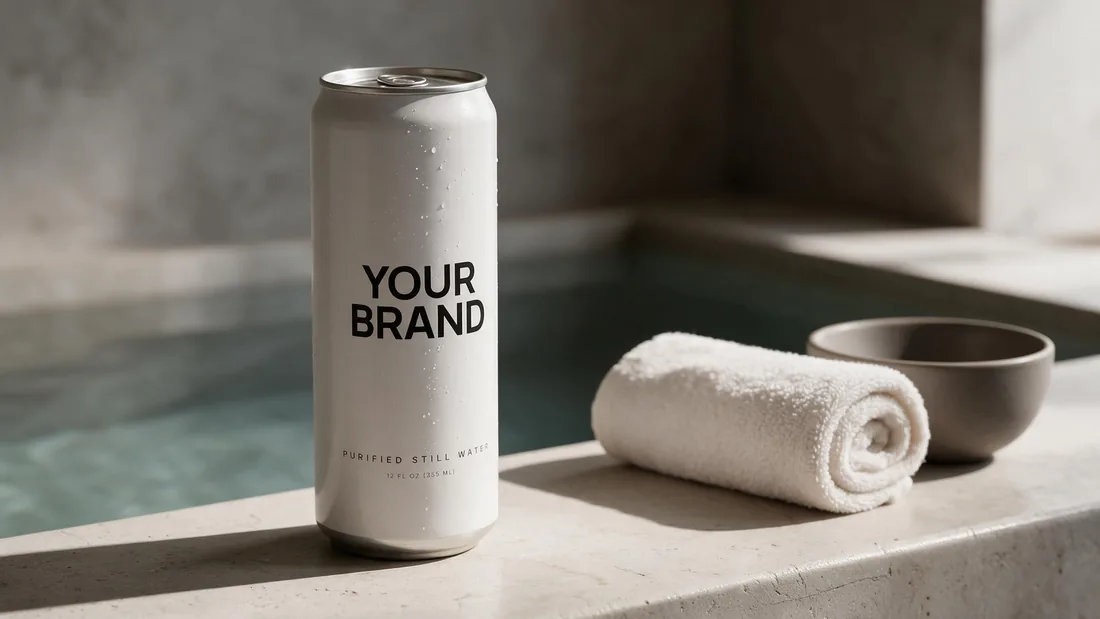 White Shabot can beside a spa pool